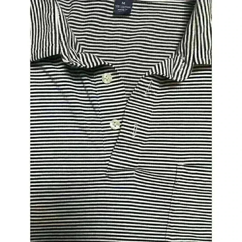 Hickey Golf Polo Shirt Men’s Large Stripes Short Sleeve Athletic 100% Cotton - Picture 3 of 6